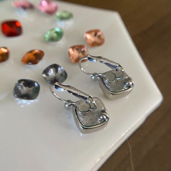 Joan Rivers Interchangeable Earring Set of 10 Colors - Silver Tone - Picture 3 of 5